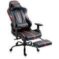 thumbnail image 3 of Hdcanada Orbit Series Chaise de Jeu Style Course, Chaise Ergonomique Inclinable en Cuir avec Repose-Pieds et Soutien Lombaire Massant - Rouge, 3 of 8
