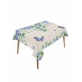 thumbnail image 2 of Purple Hydrangea Tablecloth Rectangle Table Cloth 60x102, Waterproof Tablecloth Outdoor Table Cloth, Spring Eucalyptus Butterfly Rustic Burlap Washable Table Cover for Kitchen Dinning Party, 2 of 8