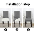 thumbnail image 6 of 2 Packs Chair Covers, Stretch Parson Chair Covers, Dining Room Chair Covers, Kitchen Chair Covers Set of 2, Light Grey, 6 of 7