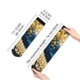 thumbnail image 4 of Rateoe Moonlit Golden Tree Peacock Pattern Quarter Crew Socks,Toe Seamed Ankle Socks,Cotton Cushioned Breathable Athletic Crew Sports Socks, 4 of 7