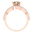 thumbnail image 4 of 1.52 ct Brilliant Round Cut Yellow Moissanite 14k Rose Gold Solitaire with Accents Engagement Bridal Wedding Ring Band Set size 11, 4 of 7