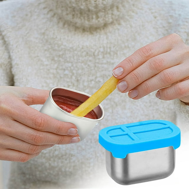 304 Stainless Steel Dipping Box | Sauce Container | Airtight Condiment Holder | Food-Grade Fresh-Keeping Crisper | Versatile Bento Accessory | Easy Clean | Stylish Design | For BBQ