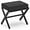 Black - Black, variant on Foldable Foot Stool Ottoman, Modern Foot Rest with Bamboo X Legs & Thick Foam Cushion, Folding Foot Stools Small Padded for Bedroom Living Room, Makeup Vanity Stool Chair