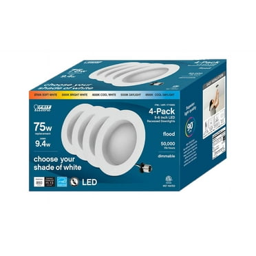 Feit Electric 75W Replacement 5-CCT LED Recessed Downlight, Dimmable, 4 Pack