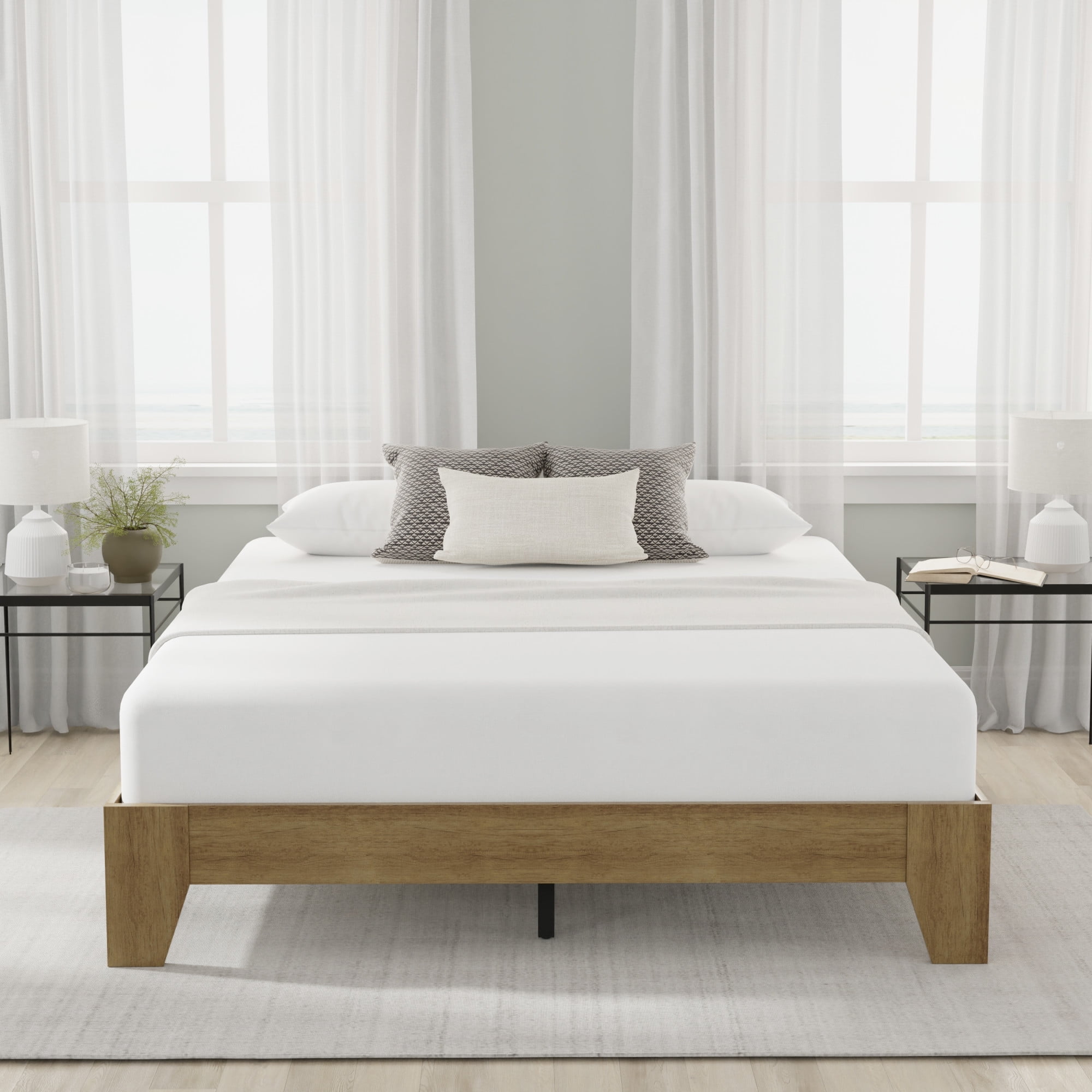 Hillsdale Furniture Sunridge Queen Wood Platform Bed, Knotty Oak
