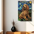 thumbnail image 3 of Dog Canvas Art Decor Creative Dog Picture for Wall Decor Van Gogh Starry Night Sussex Spaniel Dog Poster Painting Prints for Living Room Pet Club, 3 of 5
