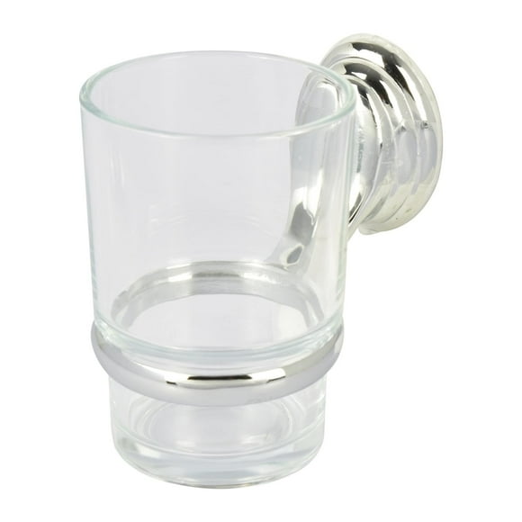 Porta Vasos Bath Accents Metal Cromado Y Vidrio 10X12X6Cm