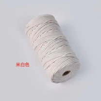 1 Roll 3mm Natural Cotton Macrame Cord Twisted Rope for Crafts, Knitting, Plant Hangers, Wedding & Christmas Decor - 20m