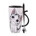 thumbnail image 2 of Gato lindo taza de café de cerámica, tazas de gato con tapa, taza de té de café de cerámica con tapa, 2 of 7