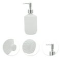 thumbnail image 5 of Unique Bargains 1 Pc Durable Round Bottom Bamboo Grain Soap Dispenser 13.53oz White Silver Tone, 5 of 6