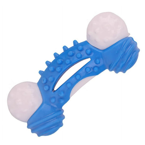 Juguetes azules para mascotas con dientes resistentes a las mordeduras, TPR, masticables, con anilla de púas, juguetes para perros, suministros para mascotas
