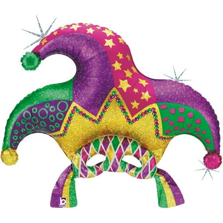 Mardi Gras Mask 37" Mylar Balloon