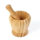 thumbnail image 1 of Juego de herramientas de cocina con mortero y maja de bambú, triturador de frutas y especias, con diseño ergonómico para chefs y farmacéuticos preocupados por la salud, 1 of 2