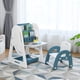 thumbnail image 4 of Caballete para Pintar 2 en 1 Costway Pizarra de Doble Cara y Librería con Silla Superficie Plegable Azul 62,5 x 53 x 71-100 cm, 4 of 10