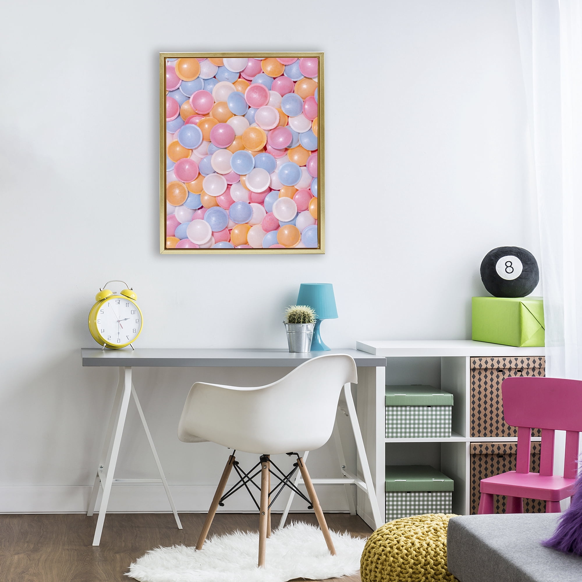 Stupell Industries Retro Pastel Candies Gold Framed Floater Canvas Wall Art, design by LISH Creative