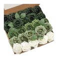 thumbnail image 1 of 25 rosas artificiales de tallo largo de tacto real, ramo de rosas de seda sintética para bodas, fiestas, centros de mesa y decoración de festivales., 1 of 8