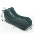 thumbnail image 2 of 59" Bean Bag Sofa Chair with Creative Curve Design, Comfy Sofa with High-quality Sponge, Small Couch for  Living room, Bedroom, Apartment, Small Spaces, Light Blue, 2 of 9