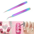 thumbnail image 3 of Rainbow Tweezers Nail Rhinestone Picker Nail Art Eyelash Tool (T-1+T-2), 3 of 9