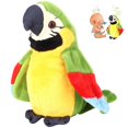 thumbnail image 2 of Loro parlante, juguete eléctrico de loro de peluche que habla, repitiendo lo que eres Dibujos animados-Grabación linda Educación temprana Ormromra MZQ-0932-3, 2 of 7