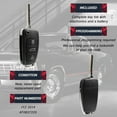 thumbnail image 4 of 2X Key Fob Replacement Keyless Entry Remote for 2006 2007 2008 2009 2010 2011 2012 2013 2014 2015 Audi A3 A4 A5 A6 A8 Q R S TT Quattro 3-Button with Panic Flip Key (IYZ 3314, 4F0837220), 4 of 5