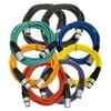 Seismic Audio (8 PACK) 10' XLR Microphone Cables 6 Color Coded & 2 Black Cords Multi color - SAXLX-10PYROGB2BK
