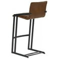 thumbnail image 4 of Sunpan Webber 30" Modern Bonded Leather and Metal Barstool in Brown, 4 of 6