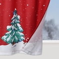 thumbnail image 6 of Christmas Curtains for Kitchen Cute Snowman and Xmas Green Tree Window White Snowflake Pattern in Red Background for Bedroom Bathroom, 27 x 45 inch,1 Panel, 6 of 7