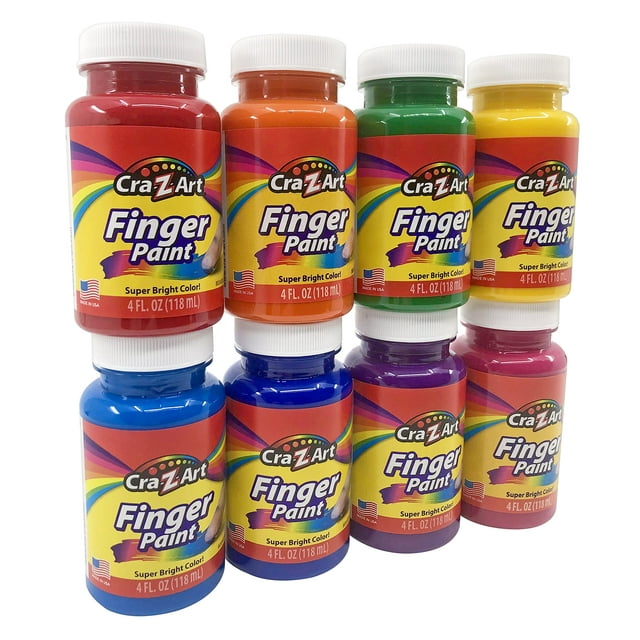 Juego de pintura para dedos Cra-Z-Art, lavable para niños, 8 unidades, 120 ml, surtido