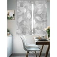 thumbnail image 4 of Silver Gray Leaves Sheer Curtains 72 Inch Length 2 Panels Set, Vintage Abstract Branch Botanical Voile Window Treatment Rod Pocket Curtains Sheers Drapes for Bedroom/Living Room/Kitchen 52"x72"x2, 4 of 7