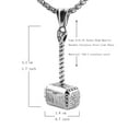 thumbnail image 4 of HZMAN Thor Hammer Stainless Steel Necklace For Men and Women Hammer Pendant Necklace 22+2 Inch Chain, Silver, 4 of 8