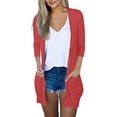 thumbnail image 2 of Blmnix 2024 Jackets for Women Red Cardigan Lightweight Long Solid Long Sleeve Open Front Jackets for Woman Dressy, 2 of 6