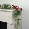 thumbnail image 3 of Northlight 5' x 5" Unlit Artificial Berry, Holly Leaves and Pine Needles Christmas Garland, 3 of 4
