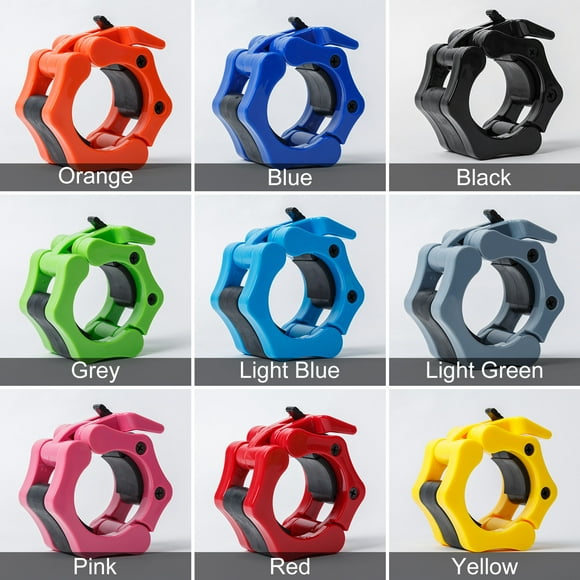 Barbells Clamps Pair of 2 Inch Quick Release Non-skid Workout Weightlifting Fitness Barbell Locking Collars