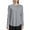 Grey, variant on EDFBUYKRS Women's Spring Plus Size V-Neck Tunic Tops Casual Loose Long Sleeve Blouses with Pleated M