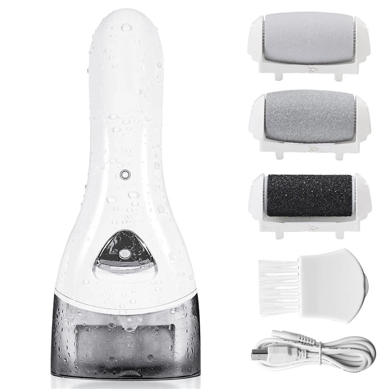 Portable Electronic Foot File Pedicure Tools, Electric Callus Remover Foot Scrubber Kit, Professional Foot Care(white)（17*6.6*4cm）