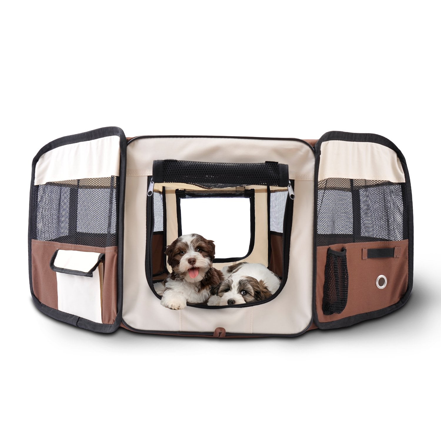 37" Folding Portable Pet Playpen Soft Dog Cat Kennel Soft Crate with