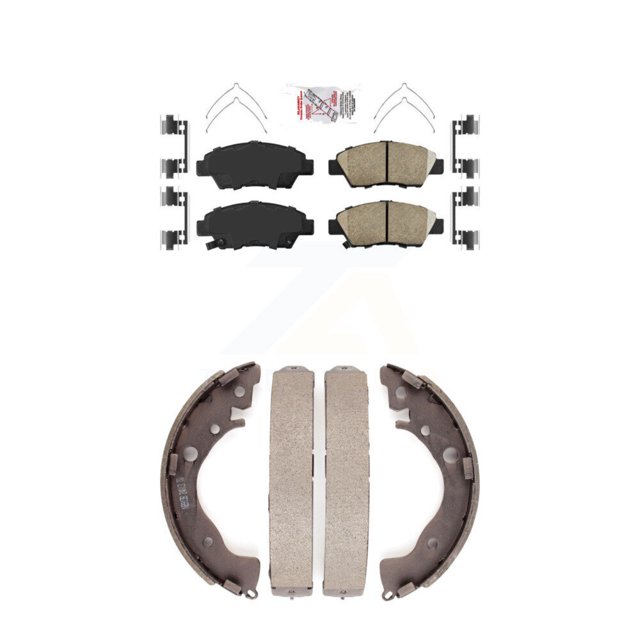Transit Auto Front Ceramic Disc Brake Pads and Rear Drum Shoes Kit for Car Honda Fit KNN-100007
