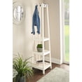 thumbnail image 3 of Linon Helena Mid-Century Tapered Square Coat Rack with Shelves, White, 3 of 6