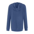 thumbnail image 4 of ATOYSOY Women's Knitted Sweaters Loose Hoodie Tops Fashion Crew Neck Sweatshirts Outwear Long Sleeve Tees Fall Winter Casual Ribbed Shirts Warm Pullover Pockets Blue S, 4 of 6