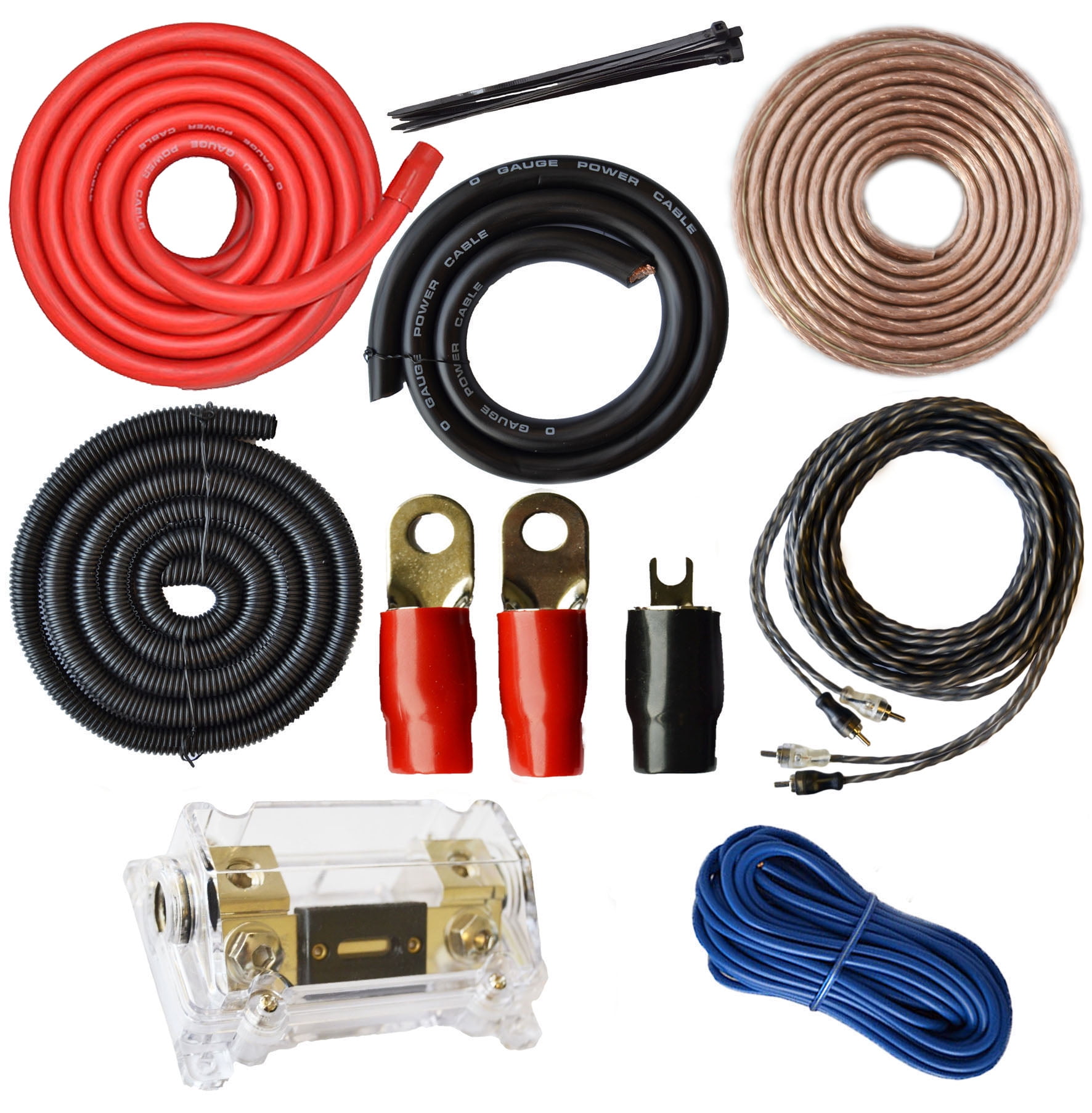 Free Same Day Priority Shipping! DNF 0 Gauge Red Complete Audio Kit Complete Amplifier Amp Installation Kit 6000W 