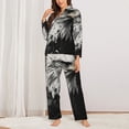 thumbnail image 2 of Fotbe Ink Style Bald Eagle Conjunto de Pijama de Manga Larga para Mujer con Estampado, Ropa de Dormir de 2 Piezas, Conjunto de Casa Suave y Cómodo con Bolsillos-Small, 2 of 7