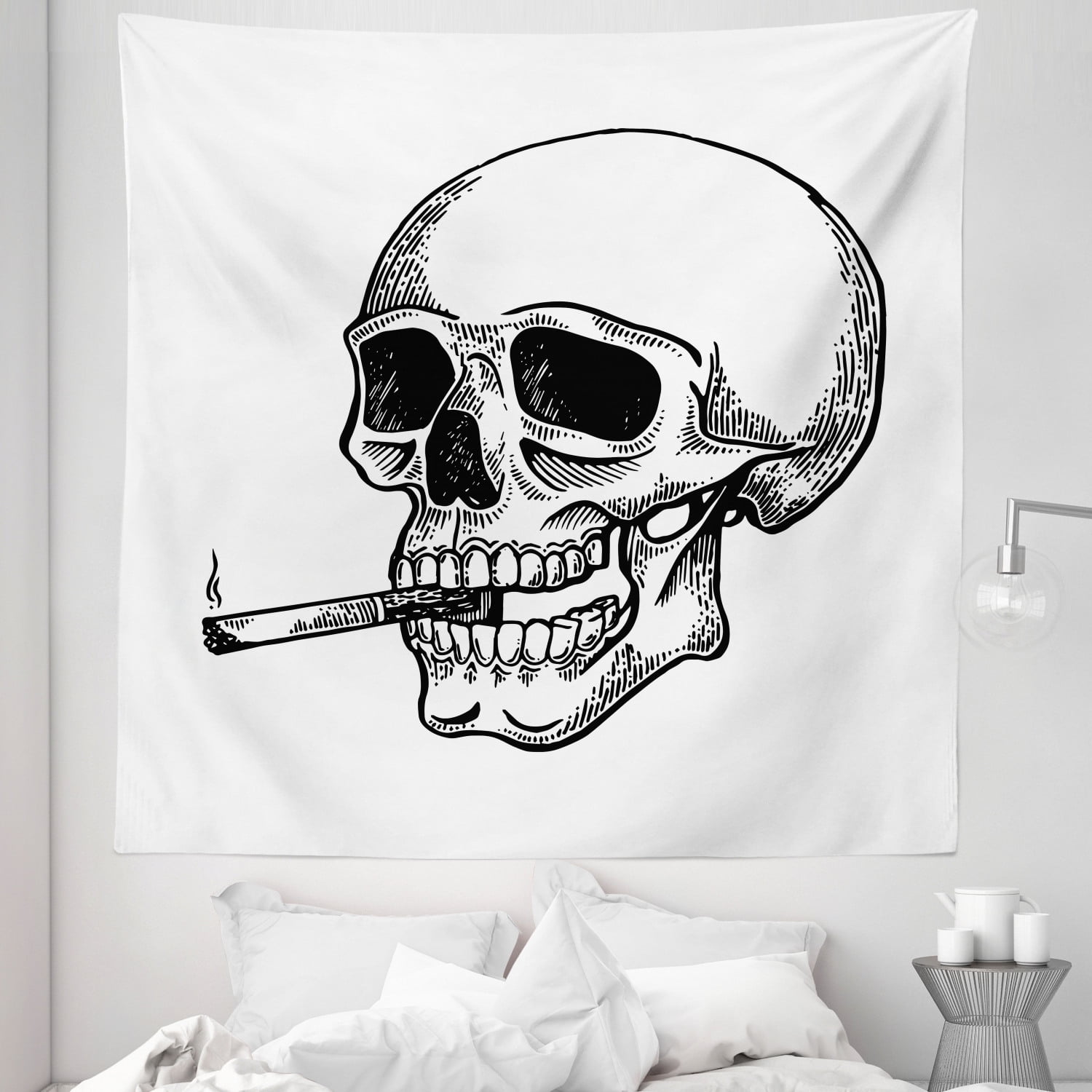 Skull Head On Universe Wall Decor Hanging Tapestry Bohemian Bedspread Drom 