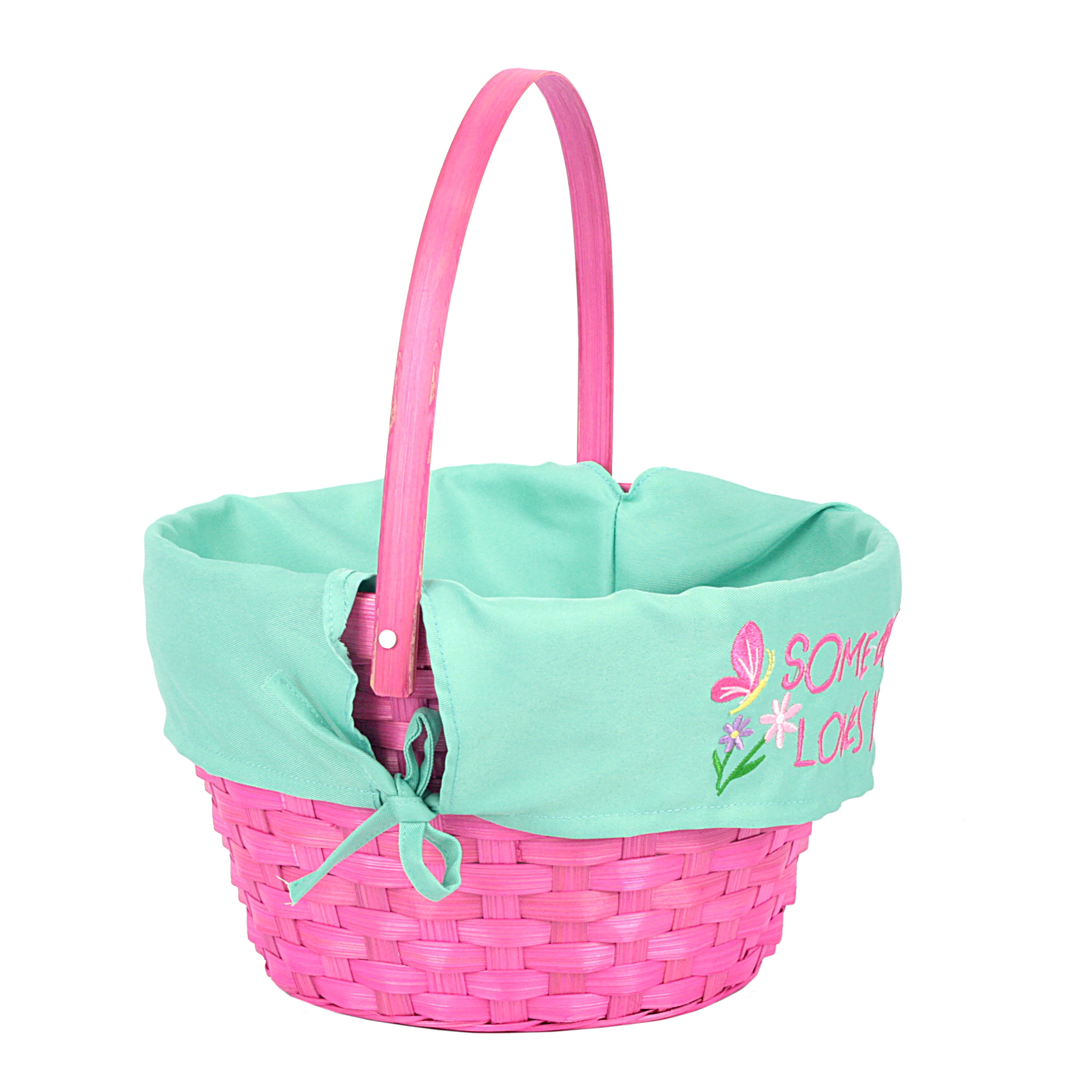 Way To Celebrate 10” Easter Basket With Liner-Pink/Mint Green