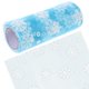 thumbnail image 3 of Rollo de tul navideño con copos de nieve de 15 cm y 10 yardas, cinta de organza brillante con copos de nieve para decoración navideña, envoltura de regalos y decoración de fiestas (azul hielo)., 3 of 6