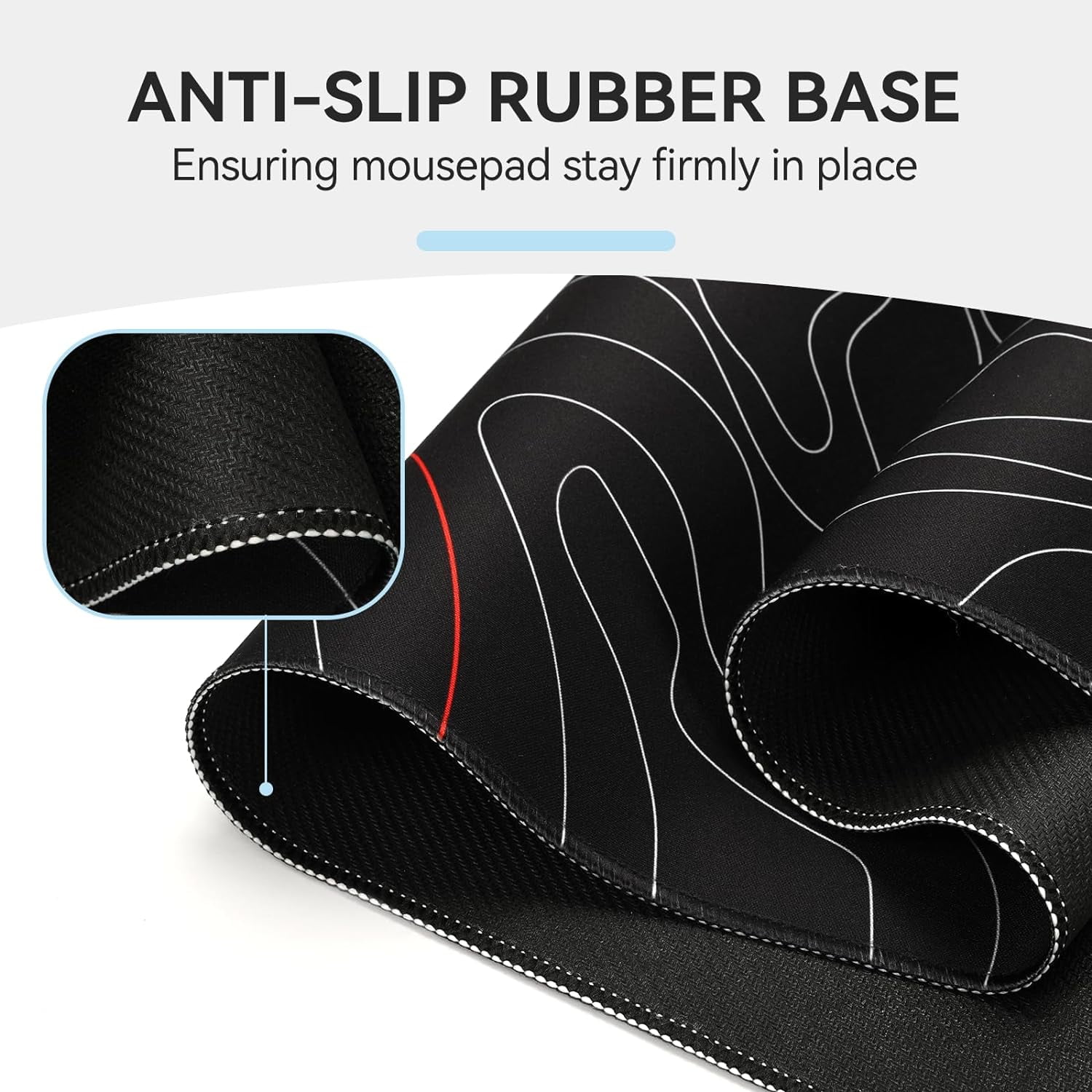 Gaming Mouse Pad, Topographic Map Mousepad, Waterproof Desk Pad Mat, Non-Slip Keyboard Pad, XL Mouse Pad for Desk, Large Mouse Pad for Laptop, Mouse Pad for Home and Office 35.4'''' x 15.7''''
