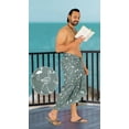 thumbnail image 2 of LA LEELA Men's Cotton Linen Effect Swimwear Beach Cover Up Swimsuit Pareo Wrap Sulu Sarong For Men One Size Shadow, Flamingo Vacation, 2 of 5