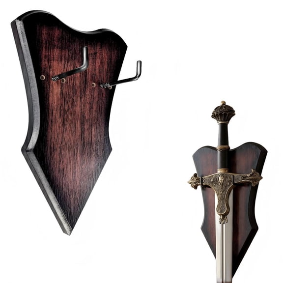 Sword Plaque Wall Mount Vertical Display Holder Adjustable Stand for Bow Medieval Dagger Axe