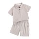 thumbnail image 2 of Odeerbi Niños Niñas 2 Piezas Preppy Outfit Algodón Color Sólido Tenis Golf Camisa y Shorts Uniforme Escolar Conjunto, 2 of 9
