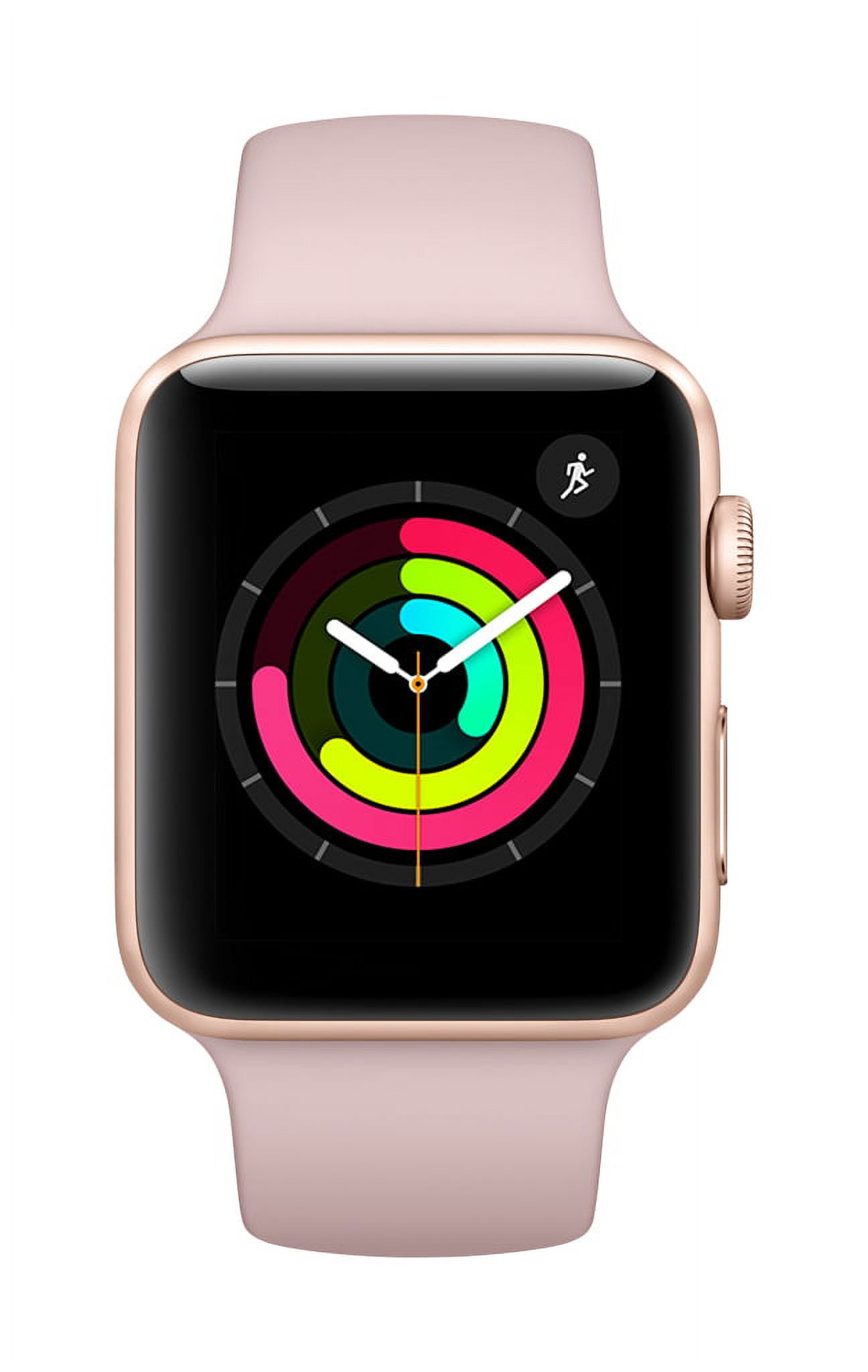 Restored Apple Watch Series 3 42mm Gold Aluminum Case Pink Sand Sport Band Refurbished Walmart