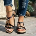 thumbnail image 4 of Mepaouo Summer Sandals for Women 2025 Bohemian Flat Espadrilles Ankle Strap Wide Width Slip on Shoes, 4 of 8